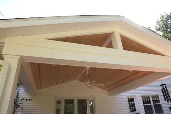 Azek Wrapped Gable Roof with Tongue and Groove Pine Ceiling